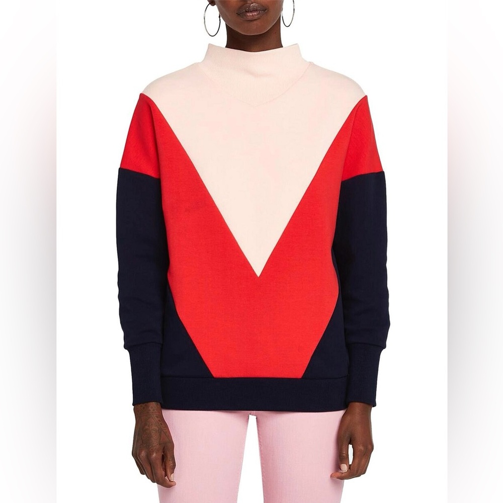 Scotch & Soda Color Block Scuba Sweater, Pink, Bl… - image 1